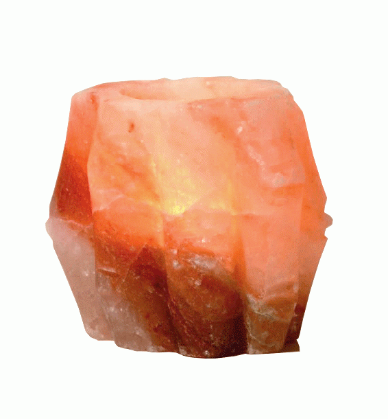 Bougeoir en Cristal de Sel Naturel Bambou 0.5-0.7Kg