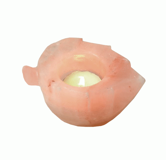 Bougeoir en Cristal de Sel Naturel Feuille 400g