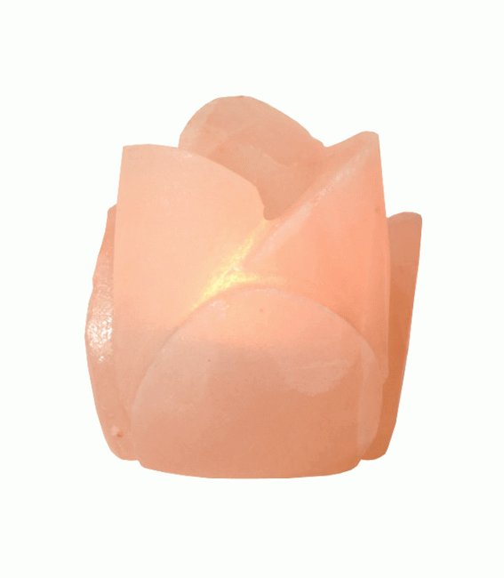 Bougeoir en Cristal de Sel Naturel Rose 300g