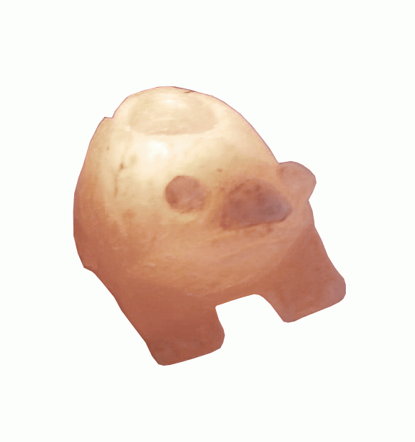 Bougeoir en Cristal de Sel Naturel Grenouille 700g