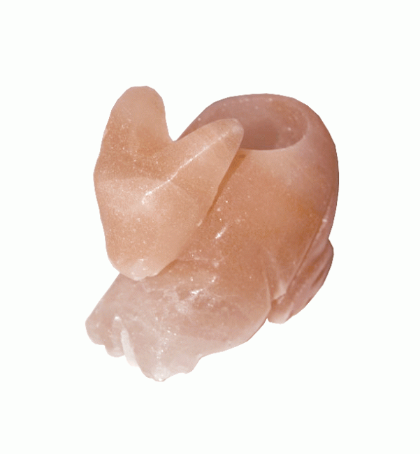 Bougeoir en Cristal de Sel Naturel Lapin 1Kg