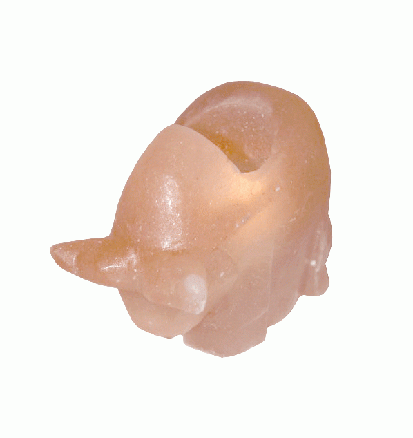 Bougeoir en Cristal de Sel Naturel Taureau 1Kg
