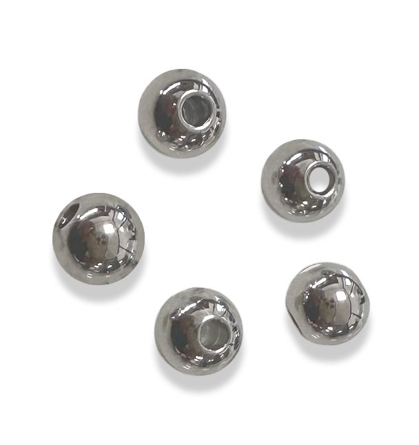 Perles charm's Intercalaire Boule en Acier Inoxydable Argentée 3mm x100