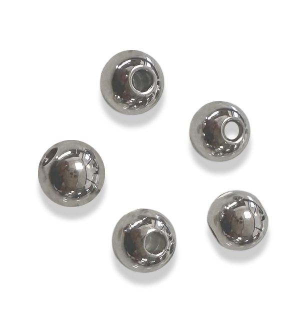 Perles charm's Intercalaire Boule en Acier Inoxydable Argentée 8mm x100