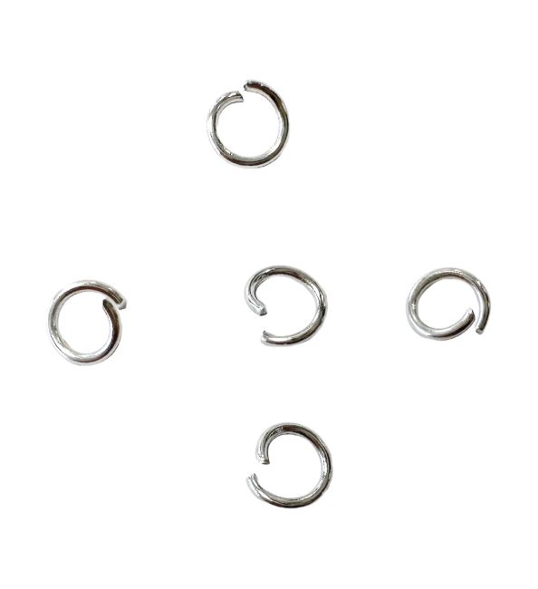 Anneaux Ouverts pour Bijoux en Acier Inoxydable Argentés  5mm x100