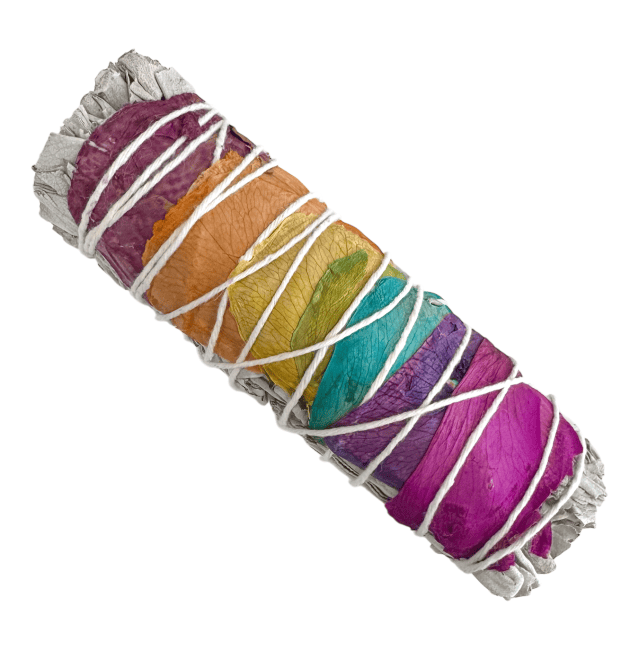 Sauge blanche californie & Pétales de Rose 7 Chakras fagot 25-30g 10cm chez Arabesk|fr