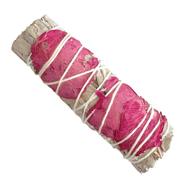 Sauge Blanche & Pétales de Rose Fagot 25-30gr 10cm