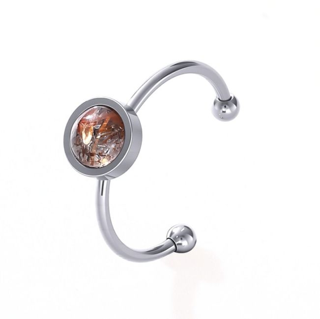 Bague Super Seven Noir – acier inoxydable argenté