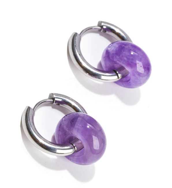 Hope Silberohrringe aus Amethyst-Edelstahl A 18 mm