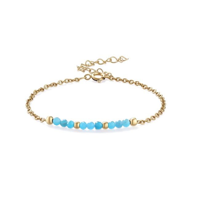 Bracelet Apatite Bleu facettée – acier inoxydable