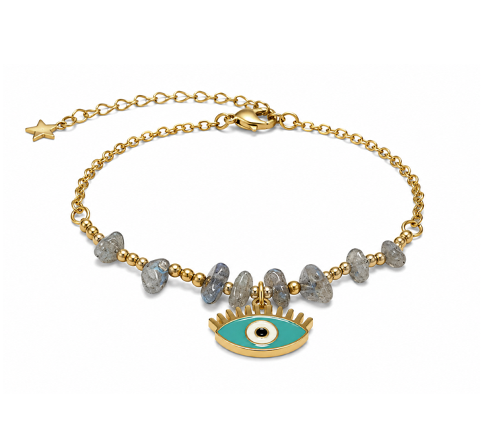 Bracelet Protection en Labradorite A – Mauvais Œil