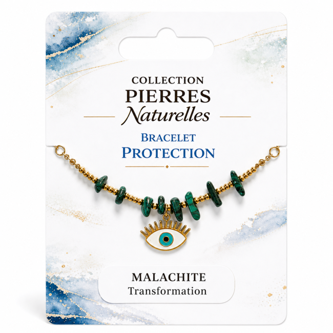 Bracelet Protection en Malachite A – Mauvais Œil