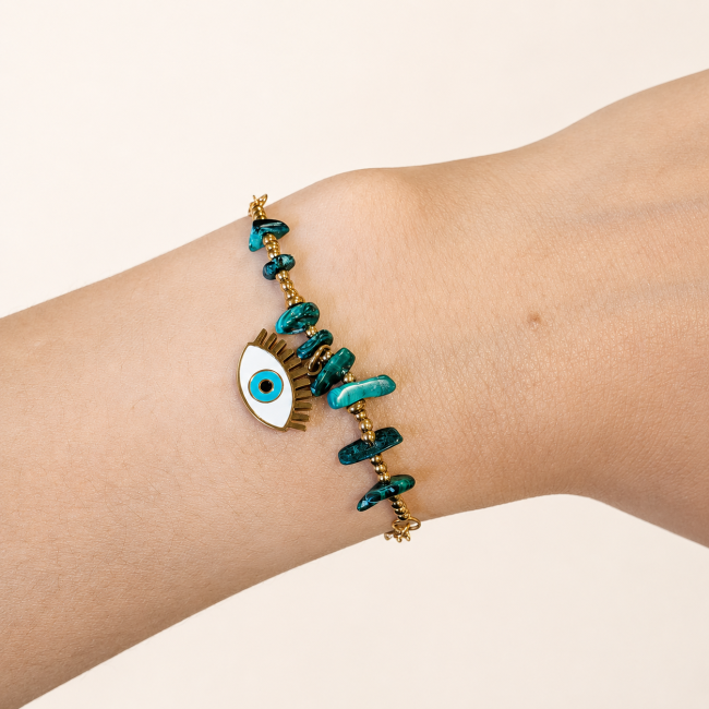 Bracelet Protection en Malachite A – Mauvais Œil chez Arabesk