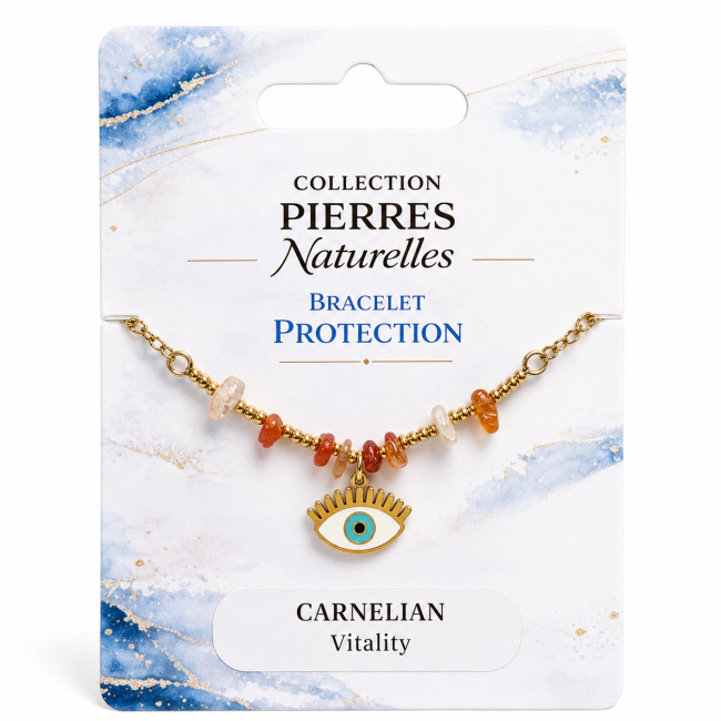 Bracelet Protection en Cornaline A – Mauvais Œil