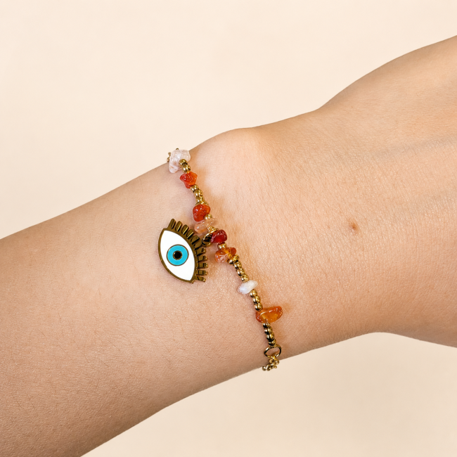 Bracelet Protection en Cornaline A – Mauvais Œil