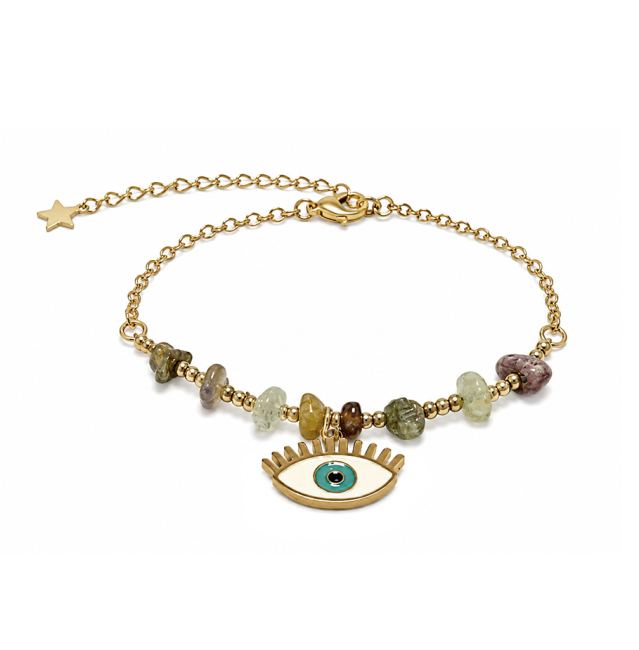 Bracelet Protection en Tourmaline Multicolore A – Mauvais Œil