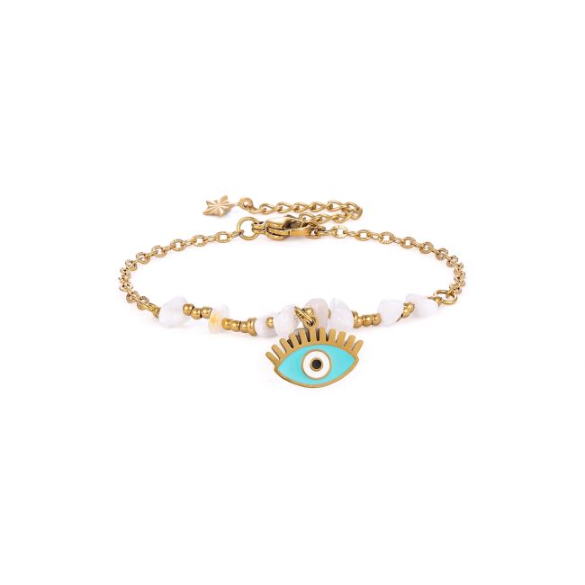 Bracelet Protection en Pierre de Lune Blanche A – Mauvais Œil