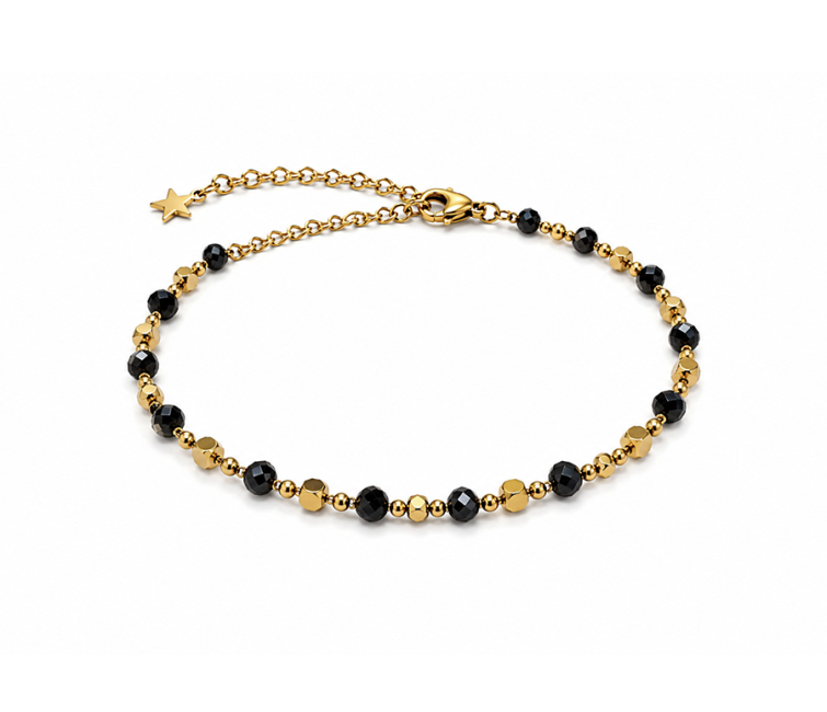 Bracelet Énergie en Spinelle Noir A – Perles Dorées chez Arabesk|fr