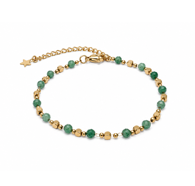 Bracelet Énergie en Aventurine Verte A – Perles Dorées chez Arabesk|fr