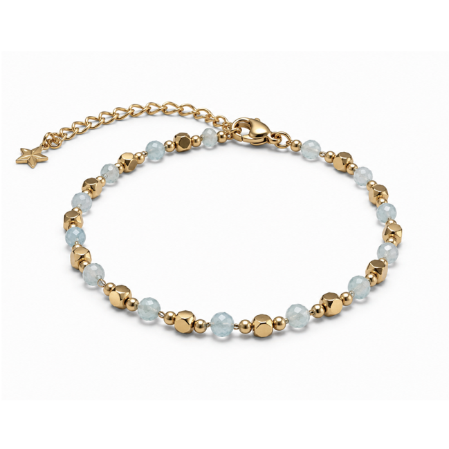 Bracelet Énergie en Aigue-Marine AA – Perles Dorées chez Arabesk|fr