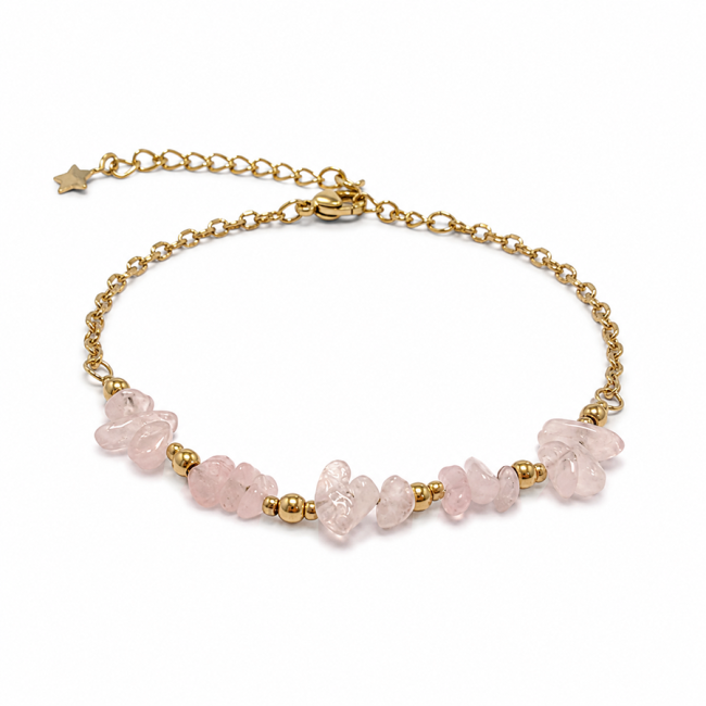 Bracelet Énergie en Quartz Rose A – Éclats de Pierre chez Arabesk|fr