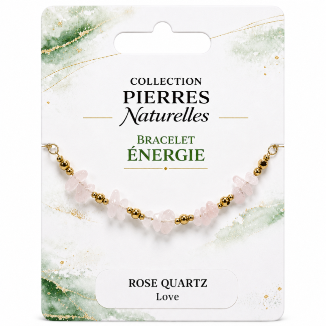 Bracelet Énergie en Quartz Rose A – Éclats de Pierre