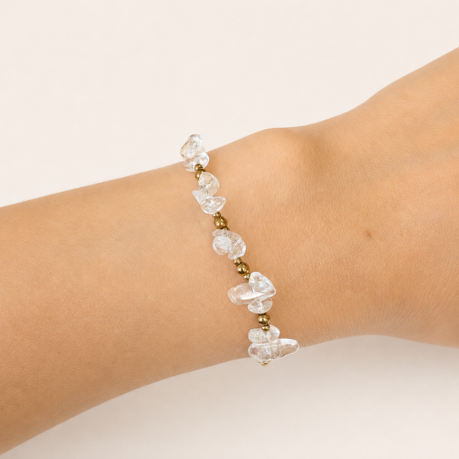 Bracelet Énergie en Cristal de Roche AA – Éclats de Pierre chez Arabesk