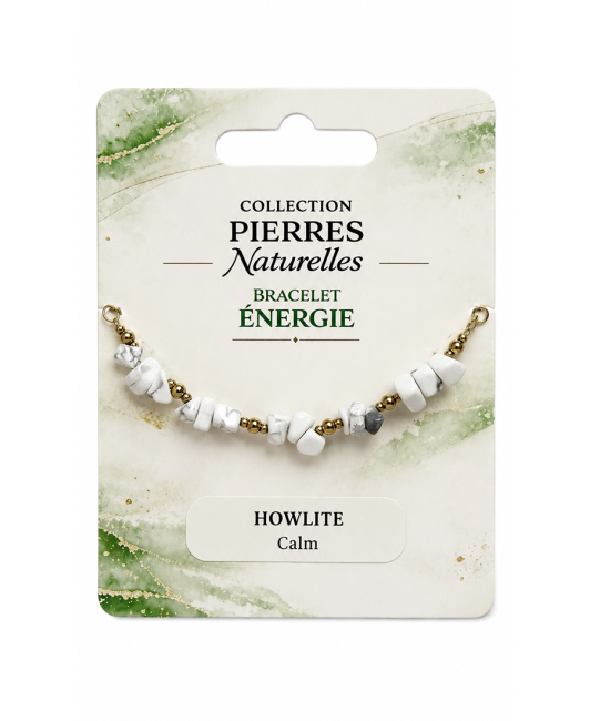 Bracelet Énergie en Howlite – Éclats de Pierre chez Arabesk