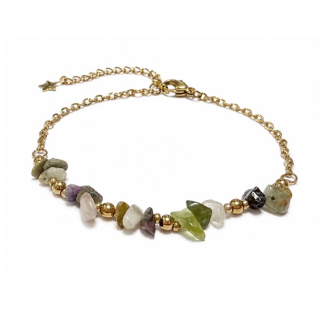 Bracelet Énergie en Tourmaline Multicolore A – Éclats de Pierre chez Arabesk|fr