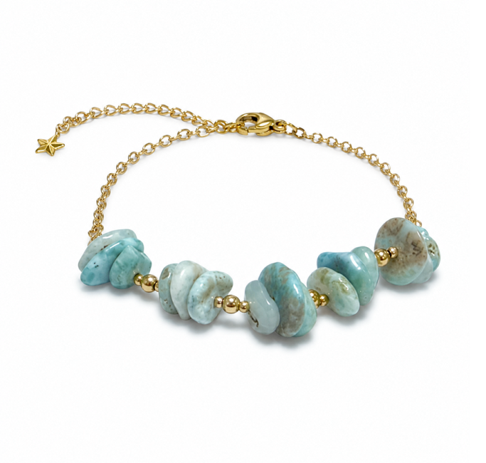 Bracelet Énergie en Larimar A – Éclats de Pierre chez Arabesk|fr