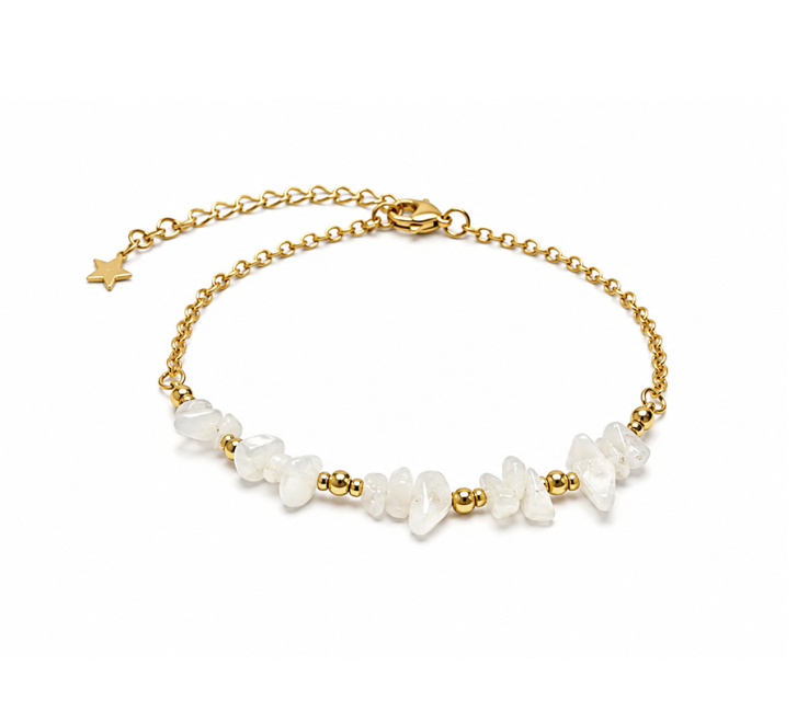 Bracelet Énergie en Pierre de Lune Blanche A – Éclats de Pierre chez Arabesk|fr