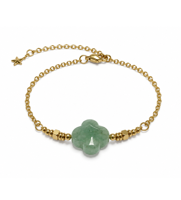 Bracelet Chance en Aventurine Verte A – Trèfle chez Arabesk|fr