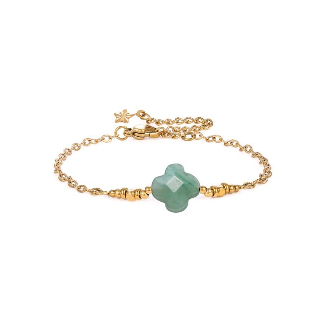 Bracelet Chance en Aventurine Verte A – Trèfle