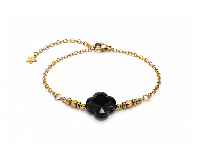 Bracelet Chance en Onyx A – Trèfle chez Arabesk|fr