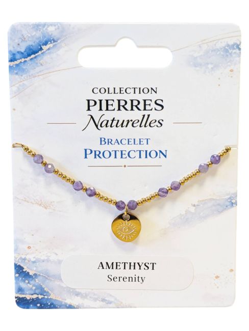 Bracelet Protection en Améthyste A – Œil Protecteur