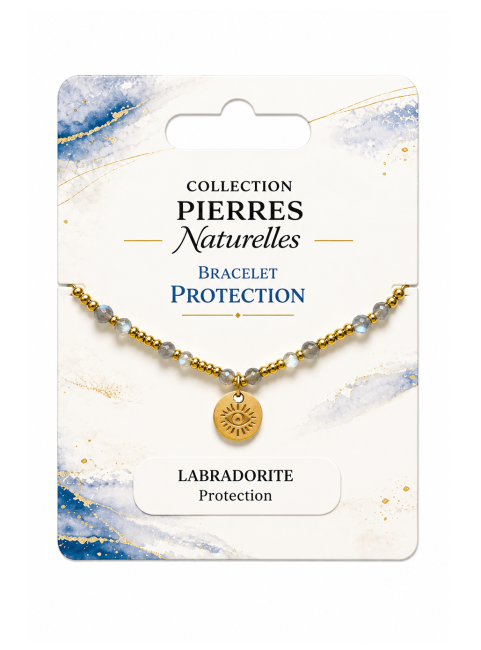 Bracelet Protection en Labradorite – Œil Protecteur chez Arabesk