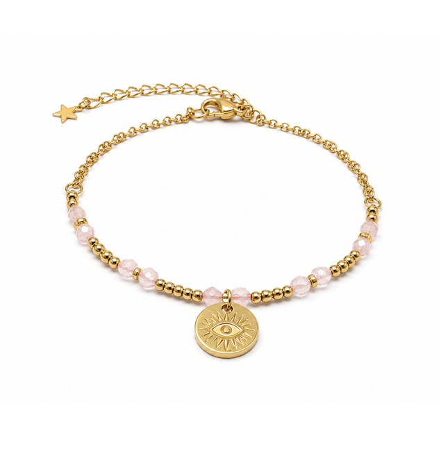 Bracelet Protection en Quartz Rose A – Œil Protecteur chez Arabesk|fr