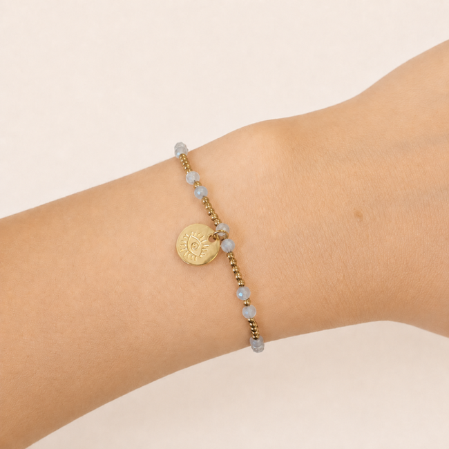 Bracelet Protection en Aigue-Marine AA – Œil Protecteur chez Arabesk