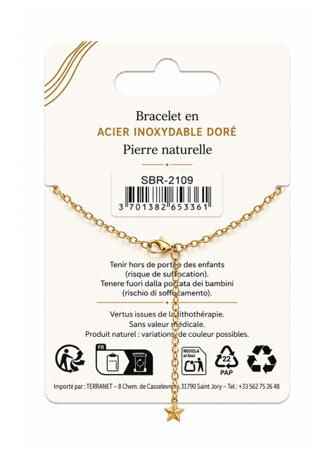 Bracelet Protection en Spinelle Noir – Œil Protecteur chez Arabesk|fr