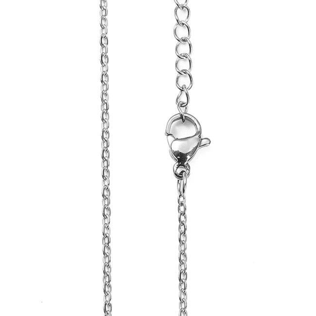 Collier Chaîne en Acier Inoxydable Mailles Forçat Ajustable 50cm x6