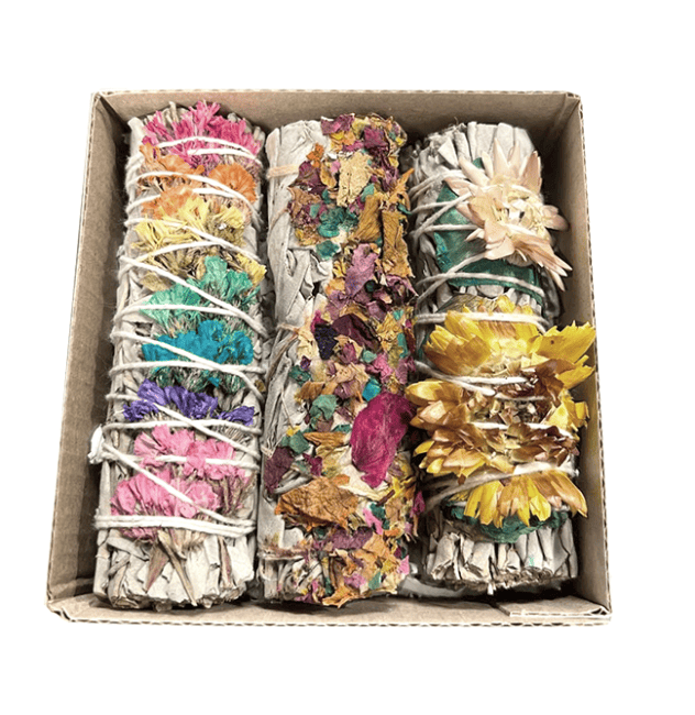 Set  Pétales de Fleurs & Sauge Blanche Fagot 25-30gr 10cm