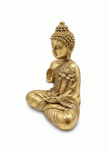 Statue Bouddha Abhaya Doré en Résine 14 cm chez Arabesk|fr