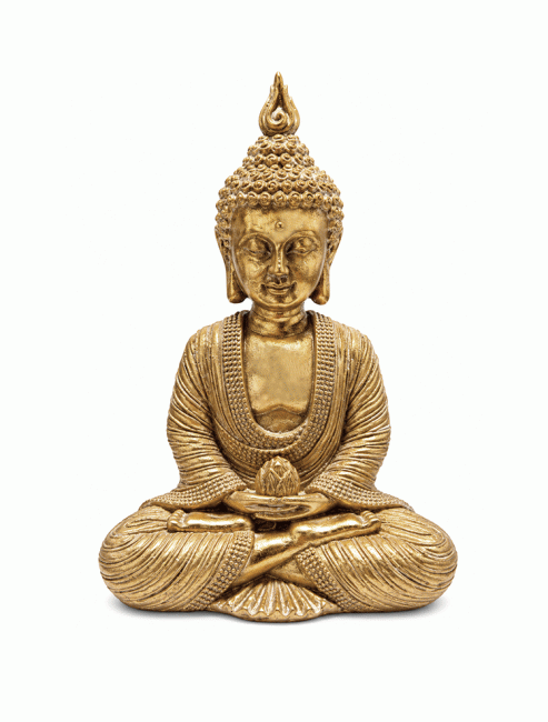 Statue Bouddha Méditation Doré en Résine 15 cm chez Arabesk