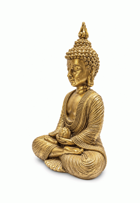 Statue Bouddha Méditation Doré en Résine 15 cm chez Arabesk|fr