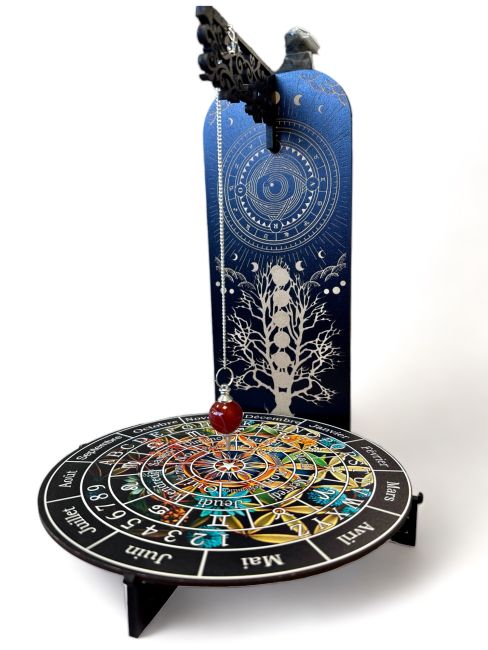 Planche de divination fleur de vie en bois 28cm