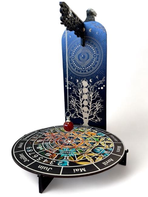 Planche De Pendule Étoilée, Divination En Bois Avec Collier