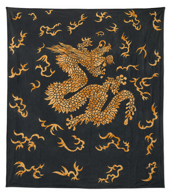 Tenture dragon Or chez Arabesk