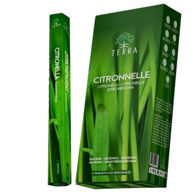 Encens Terra citronelle hexa sans charbon 30grs