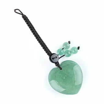 Bijou de Sac Cœur Aventurine Verte A en Pierre Naturelle