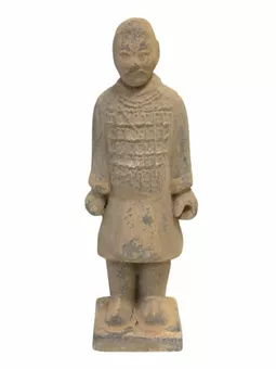 Statue Colorée Antique Terracotta Chevalier 20cm